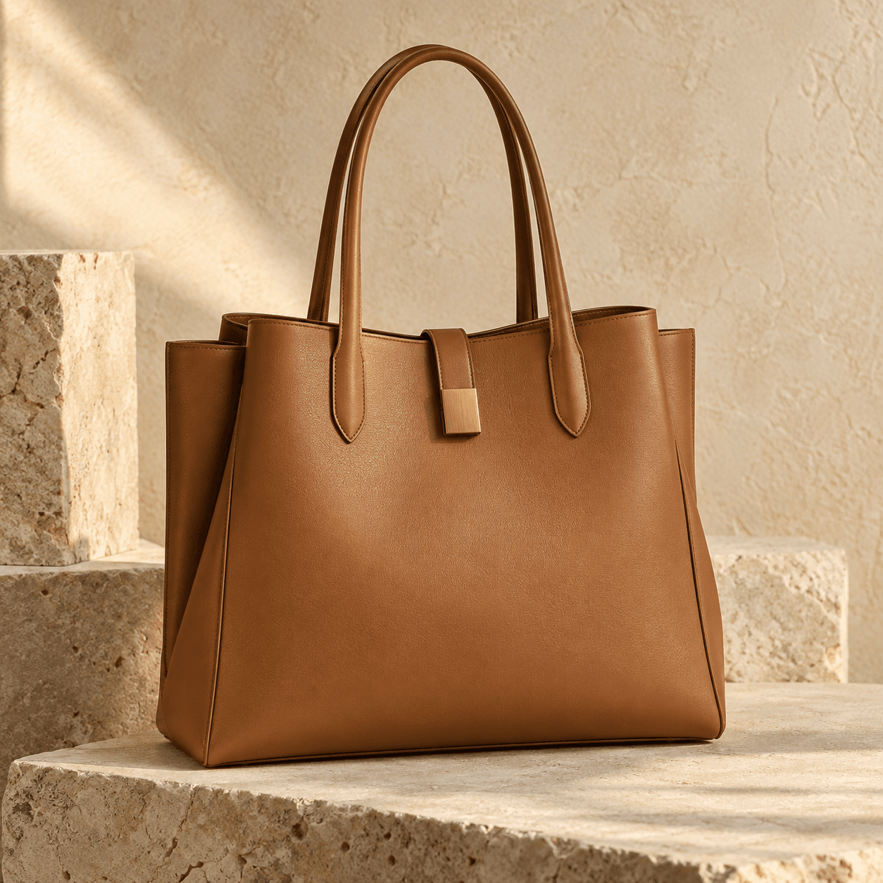 Ada Everyday leather tote in Caramel